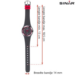 Sinar Watch - Analogue - Grey / Pink - 36 mm - 10 Bar - Adjustable Strap 13-18,5 cm - XB-48-11
