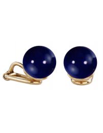 Traveller Clip earrings - 12mm Dark Lapis - Goldplated - 112307