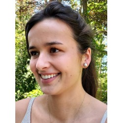 Traveller Clip-on Earrings - Pearls - 10 mm - Pale grey - Platinum plated - Silver-coloured - 15x10 mm