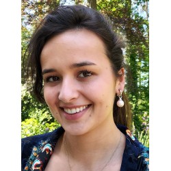 Traveller Clip Oorbellen - Hangers - Zilverkleurig - Parel - 14mm - Roze - Geplatineerd - 35x14mm