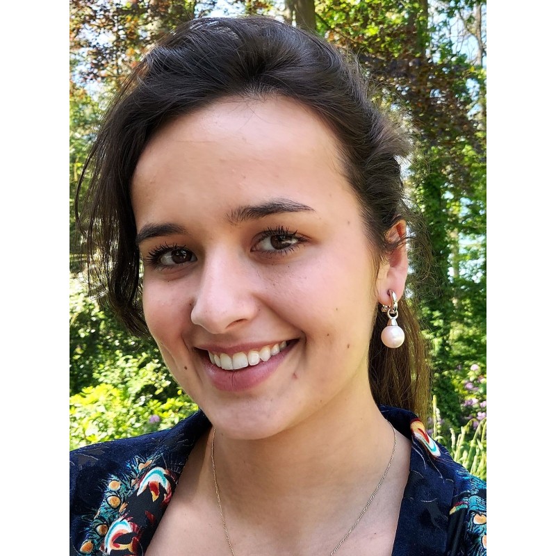 Traveller Clip Oorbellen - Hangers - Zilverkleurig - Parel - 14mm - Roze - Geplatineerd - 35x14mm - 114244