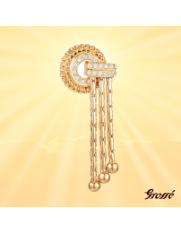 Grossé Oorclips - Hangend - Tourbillon - Goudkleurig - Kristal - 50x20 mm - Verguld