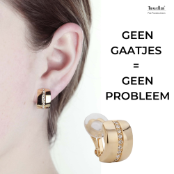 Traveller Clip Oorbellen - Goudkleurig - Preciosa Kristallen - Verguld - 16x10 mm