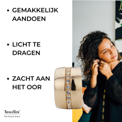 Traveller Clip Oorbellen - Goudkleurig - Preciosa Kristallen - Verguld - 16x10 mm - 156591