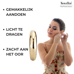 Traveller Clip Oorbellen - Goudkleurig - Half rond - Verguld - 14x4 mm - 156794