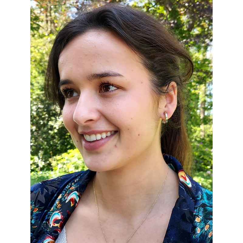 Traveller Clip-on Earrings - Platinum plated - Hoop-shaped - Silver-coloured - 14x4 mm