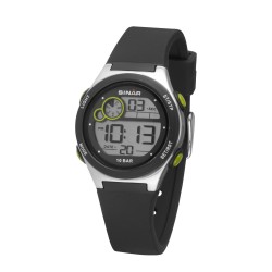 Sinar Horloge - Digitaal - Zwart / Zilver - 10 Bar - Verstelbaar Bandje 13,5-19 cm