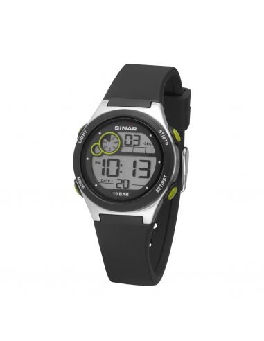 Sinar - Horloge Waterdicht - Digitaal - Verstelbaar (13.5-19 cm) - Zwart / Zilver XF-68-1