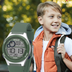 Sinar - Horloge Waterdicht - Digitaal - Verstelbaar (13.5-19 cm) - Groen - XF 68-3