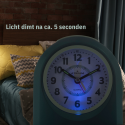 Atrium Children's Alarm Clock - Analogue - Turquoise - Alarm Clock no Ticking Sound - Uplifting Beep Tone - Snooze & Alarm