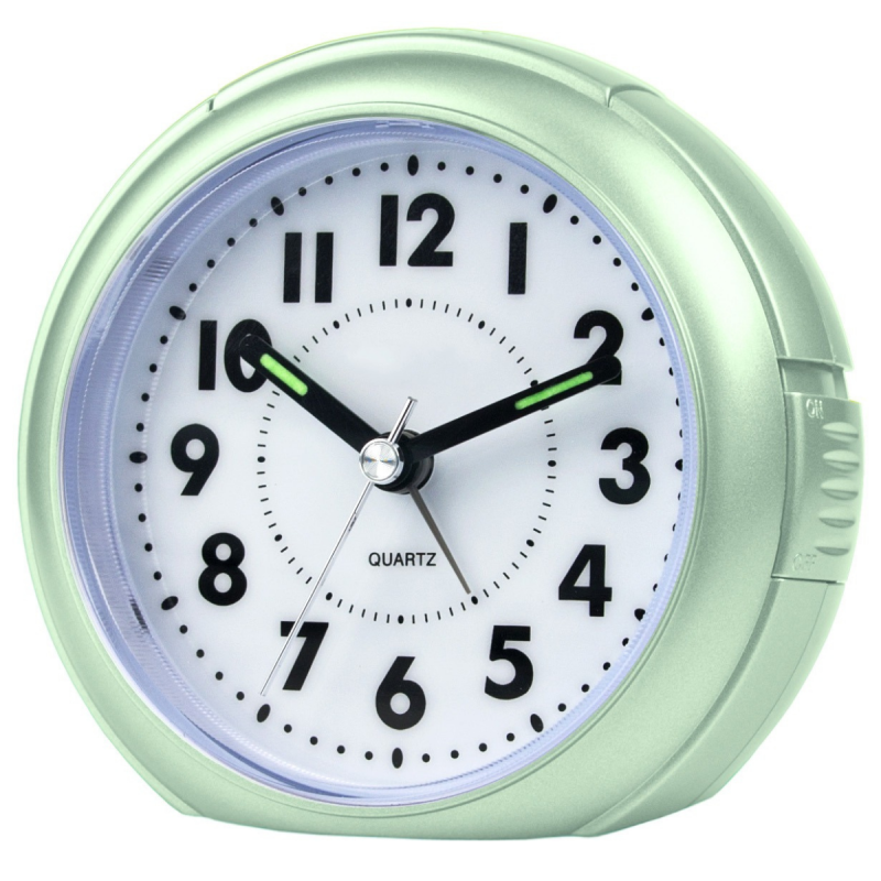 Atrium Wekker - Analoog - Mintgroen - Zonde tikgeluid - Snooze - Quartz - A240-13
