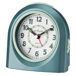 Atrium Kinderwecker – Analog – Türkis – Wecker ohne Ticken – Aufbauender Piepton – Snooze & Alarm