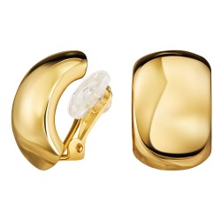 Traveller Clip-on Earrings - Gold coloured - Half Hoops - 22ct Gold Plated - 25x18 mm - 138051