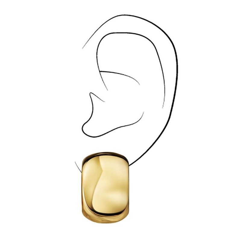 Traveller Ohrclips - Goldfarbe - Halbcreole - 22kt Vergoldet -25x18 mm