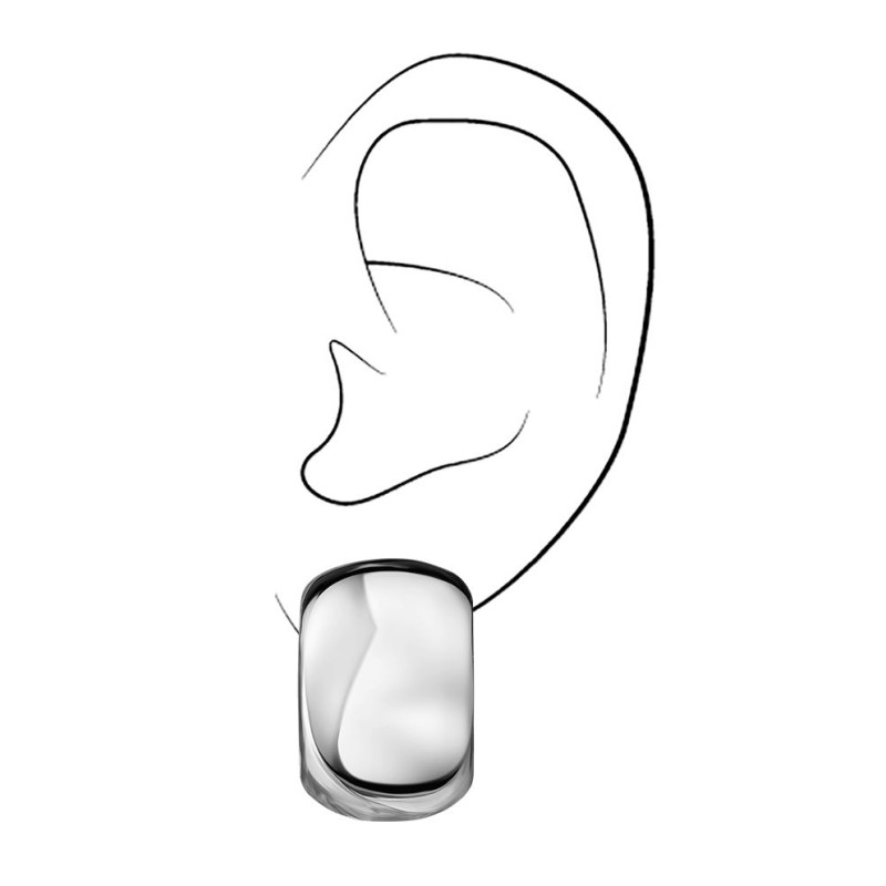 Traveller Clip Oorbellen - Zilverkleurig - Geplatineerd - Halfrond - 25x18 mm