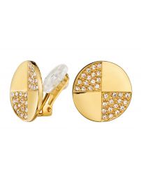 Traveller Clip earrings - Rund - Preciosa Kristalle - 22ct gold plated - 157550