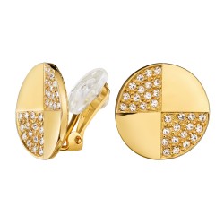 Traveller Ohrclip - Vergoldet - Preciosa Kristalle - Rund - 17 mm - 157550