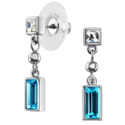 Traveller Oorhangers - Kristallen - Aqua/lichtblauw - Zilverkleurig - Geplatineerd - 157578