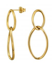 Traveller Earrings - Drop Earring - Gold Coloured - Stainless steel - Gold...