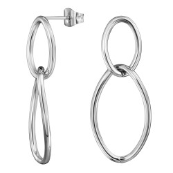 Traveller Drop Earrings - Stainless Steel - Silver Coloured - Rings - 35x15 mm - 181191