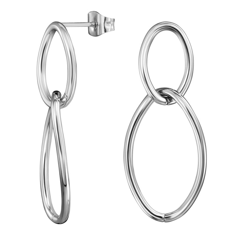 Traveller Oorhangers - Zilverkleurig Edelstaal - Stainless Steel - Ringen - 181191