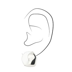 Traveller Ohrclip - Silberfarben - Weiß Emaille - Platiniert - 15x14 mm