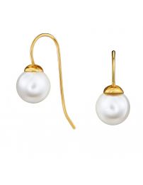 Traveller Drop Earrings - Gold plated - 8mm white pearl - 700808
