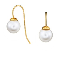 Traveller Drop Earrings - Gold Plated - Pearl - 8mm White - 700808