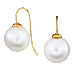 Traveller Oorhanger - Verguld - Parel - 12 mm - Wit - 700812