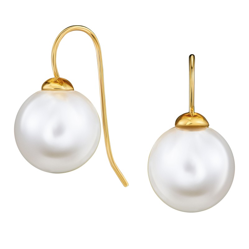 Traveller Oorhanger - Verguld - Parel - 12 mm - Wit - 700812 Traveller Oorhanger - Verguld - Parel - 12 mm - Wit - 700812