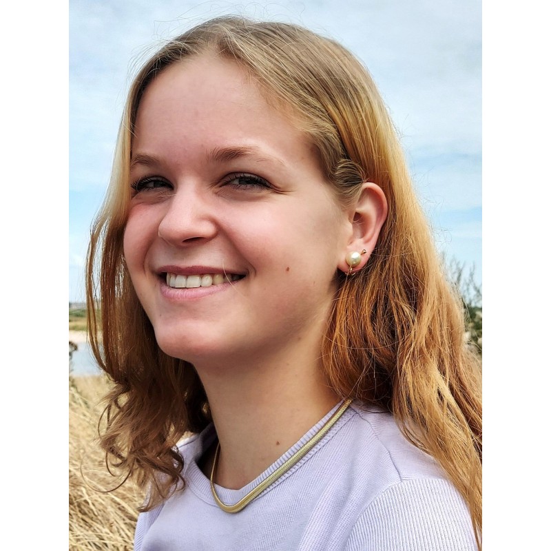 Traveller Ohrclip - Perle - 10 mm - Creme - 22kt vergoldet