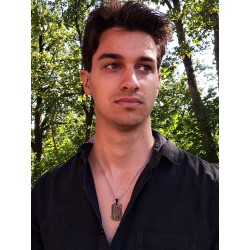 Traveller Ketting - Heren - Ketting Man - Zwart Edelstaal - 50+5cm lang