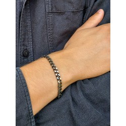 Traveller Armband Heren - Zilverkleurig - Edelstaal - Schakels - 22 cm