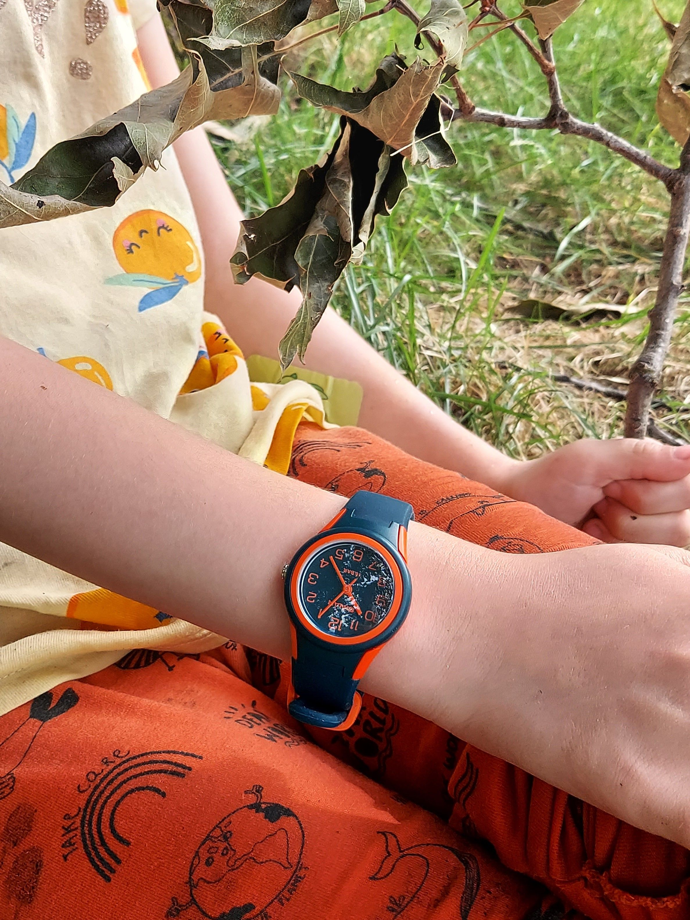 Sinar Kinder Armbanduhr 29mm 12-17,5cm 10 bar dunkelblau/orange - XB-47-12