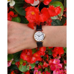 ATRIUM Damen Armbanduhr Leder Schwarz Goldfarben - A11-20