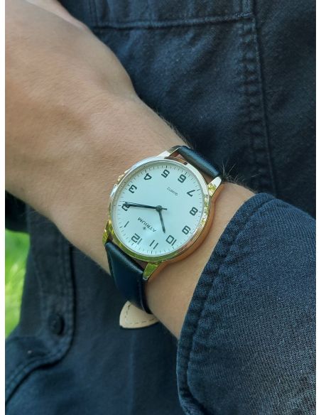 Goldtoned Black - Watch ATRIUM - Men\'s A36-20 - - leather