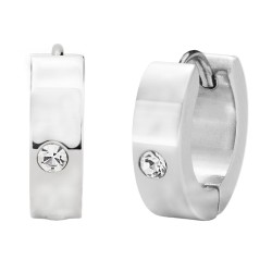 Traveller Oorringen - Heren - Edelstaal - Zirkonia - Zilverkleurig - 13 mm