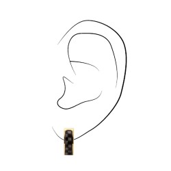 Traveller Oorringen - Heren - Edelstaal - Verguld - Carbon - Zwart / Grijs - Ø 14mm