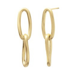 Traveller Oorhangers - Verguld - Mat - Schakels - Edelstaal - 30 x 7 mm