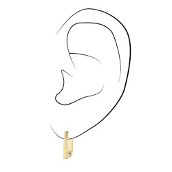 Traveller Hoop Earrings - Stainless Steel - Gold Plated - Rectangle - 12mm - 181250