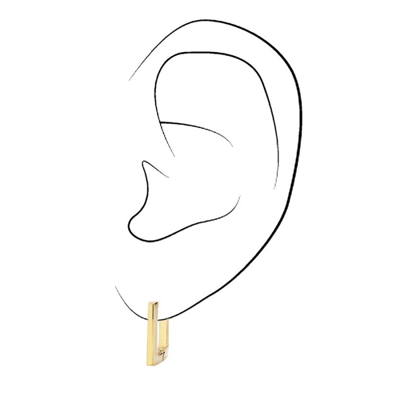 Traveller Creolen - Edelstahl - Vergoldet - Rechtek - 12 mm - 181250