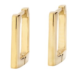 Traveller Hoop Earrings - Stainless Steel - Gold Plated - Rectangle - 12mm