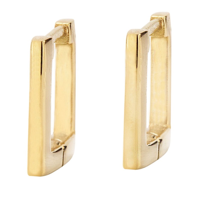 Traveller Hoop Earrings - Stainless Steel - Gold Plated - Rectangle - 12mm - 181250