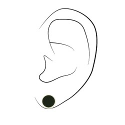 Traveller Stud Earrings- Men - Stainless Steel - Black - Shiny - Ø 8mm - 181249