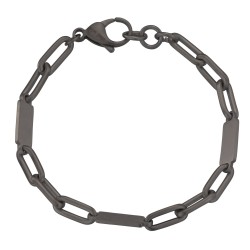 Traveller Bracelet Men - Stainless Steel - Black - Matt - Links - 22cm