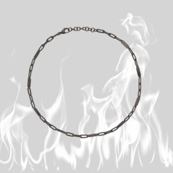 Traveller Necklace - Men - Matt Black Stainless Steel - 55cm long - 181244