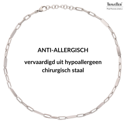 Traveller Ketting - Heren - Edelstaal - mat - 55+5cm