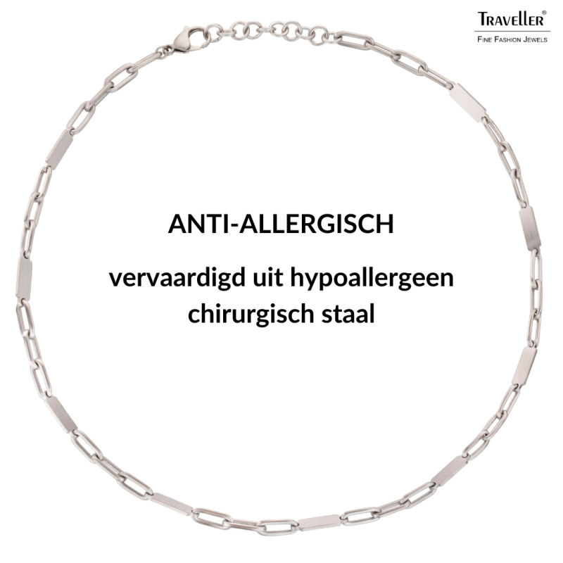 Traveller Necklace - Men - Matt Stainless Steel - 55cm long