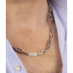 Traveller Collier - Herren - Kette Man - Matt Edelstahl - 55cm lang