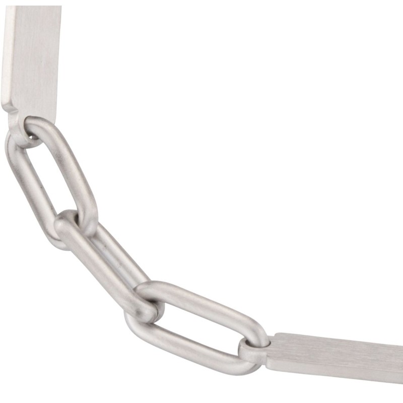 Traveller Armband Heren - Edelstaal - Zilverkleurig - Mat - Schakels - Geopend en Gesloten - 22cm - 181243